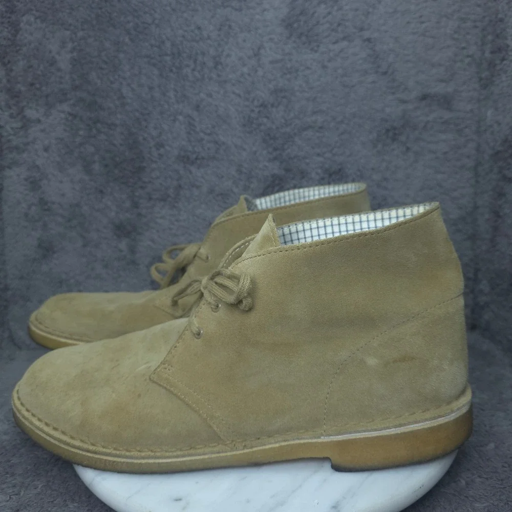 Clarks Desert Boots Mens 11.5 Tan Suede Crepe Sole Chukka 261100587105